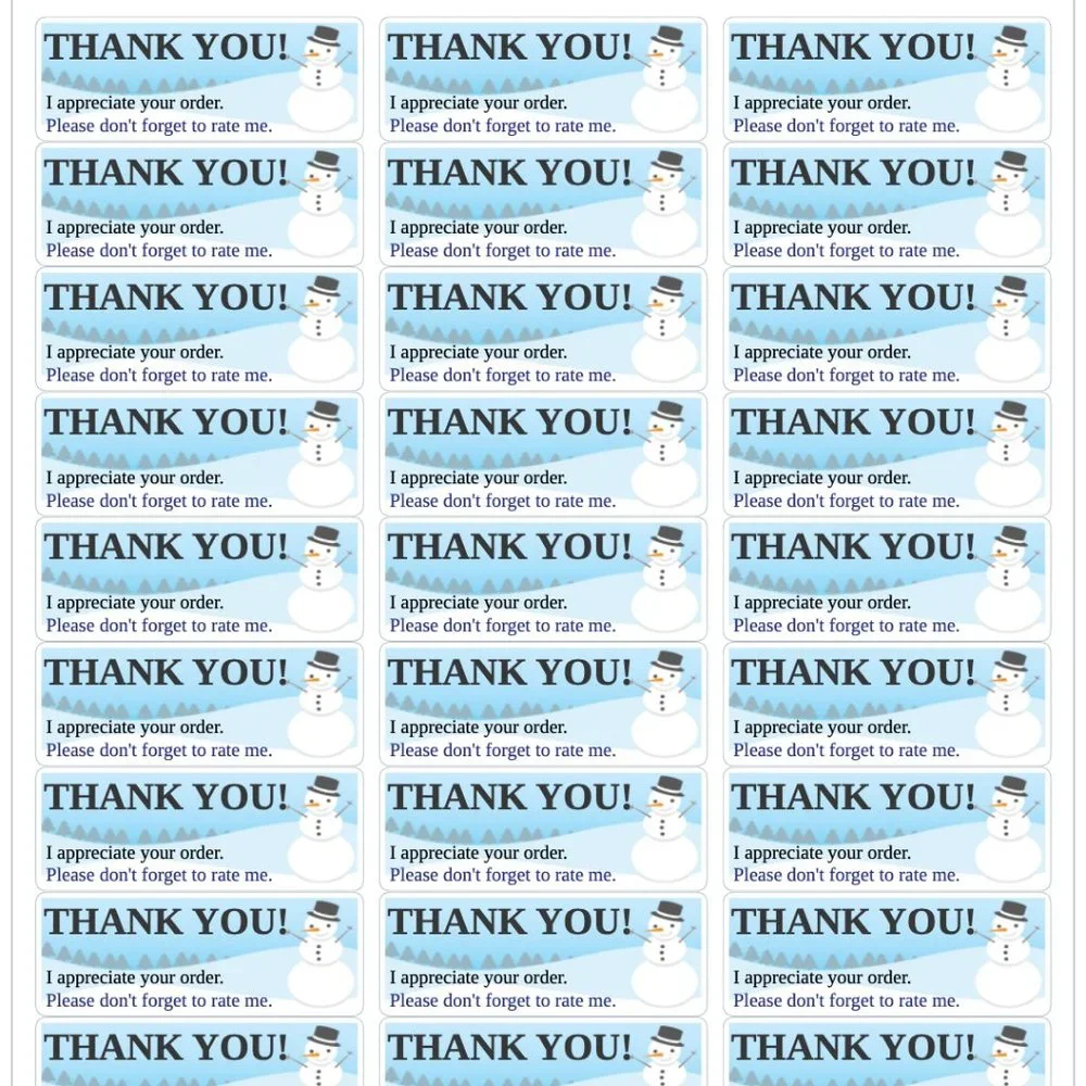 Thank You Stickers Order Shipping Labels Box Mailing Label Sticker